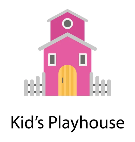 Kinderen Playhouse Platte Pictogram Ontwerp — Stockvector