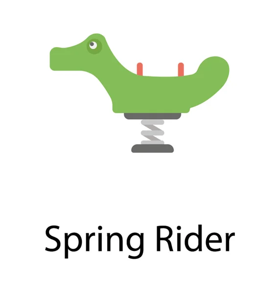 Spring Rider Flat Icon Vector — Stock Vector