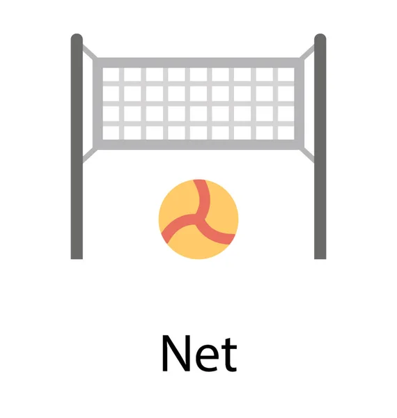 Football Net Concept Flat Icon Vector Football Goal Post — Stock Vector