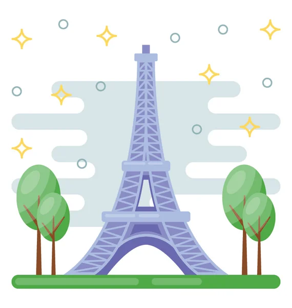 Eiffel Tower Flat Vector Icon — Stock Vector