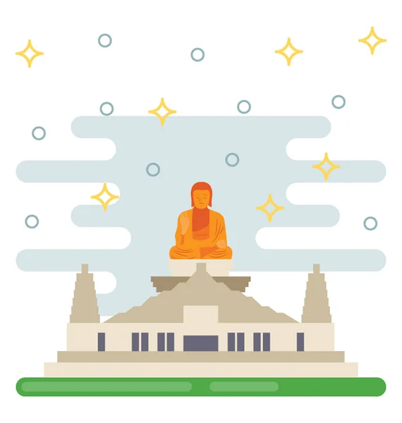 佛寺纪念碑平面图标 — 图库矢量图片