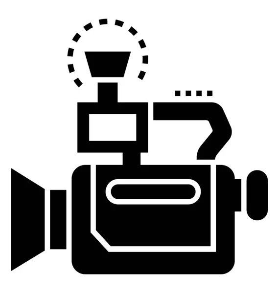 Video Camera Glyph Vector Icon — Stock Vector