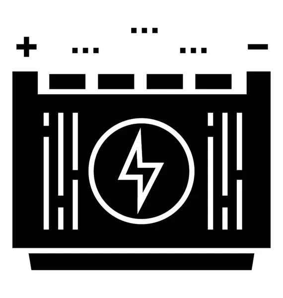 Bilbatteri Glyph Vektor Symbol — Stock vektor