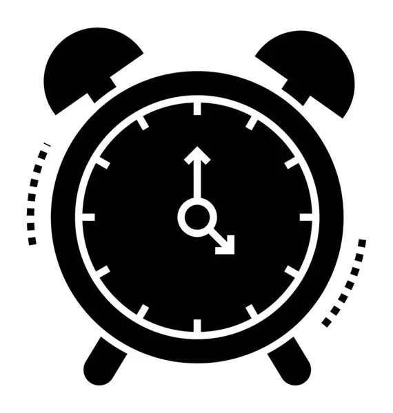 Reloj Despertador Icono Vector Glifo — Archivo Imágenes Vectoriales