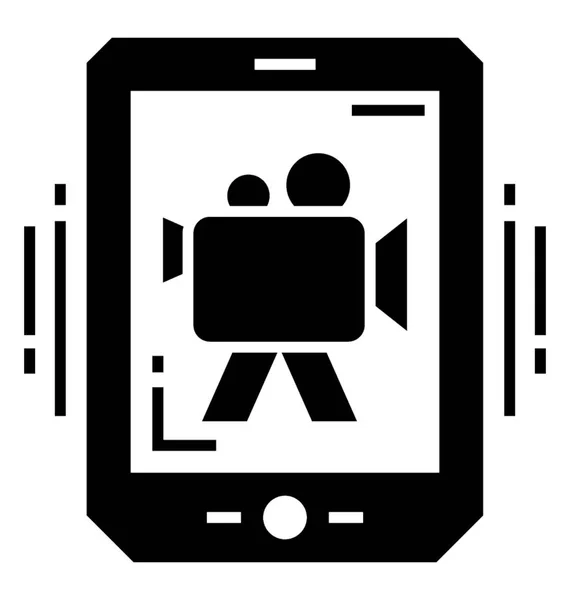 Câmera Vídeo Smartphone Ícone Vetor Glifo — Vetor de Stock