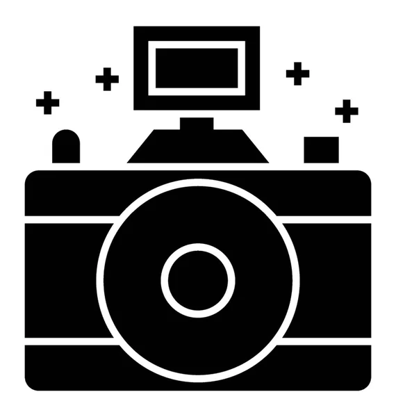 Videokamera Glyphen Vektorsymbol — Stockvektor