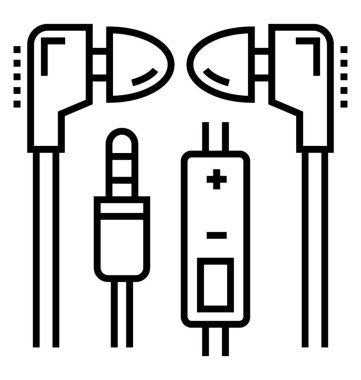 Kulaklık, satırı vektör simgesi