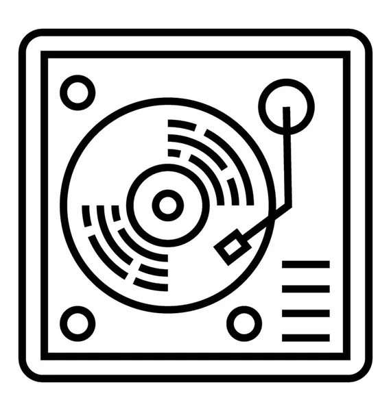 Gramophone Player Line Vector Icon — Stock Vector