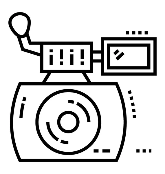 Retro Camera Line Vector Icon — Stock Vector