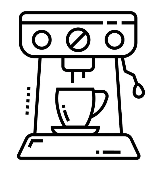 Coffee Machine Line Vector Icon — Stock Vector