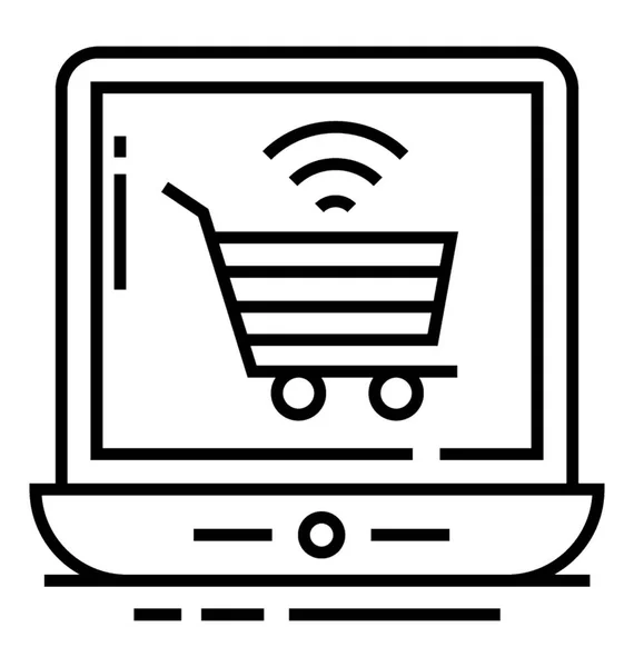 Icon Design Des Warenkorbs Zeigt Online Shopping Commerce — Stockvektor