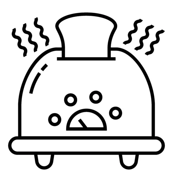 烤面包机 线向量图标 — 图库矢量图片