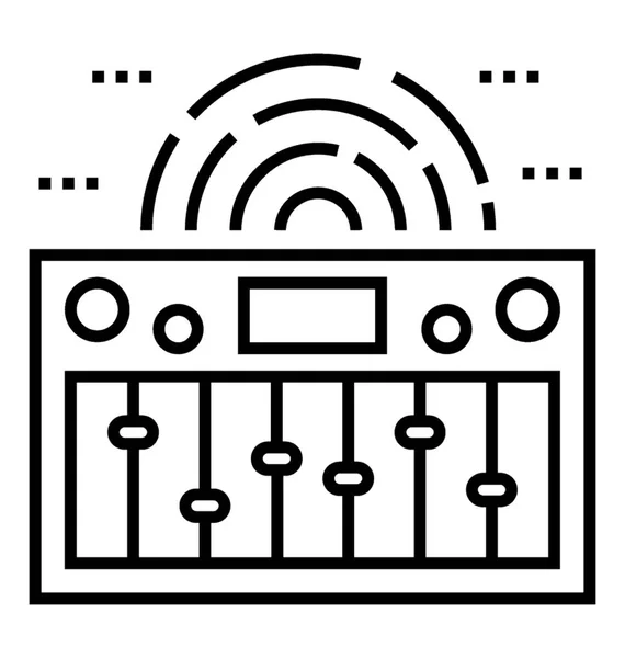 Lijn Vector Pictogram Van Muziek Equalizer — Stockvector