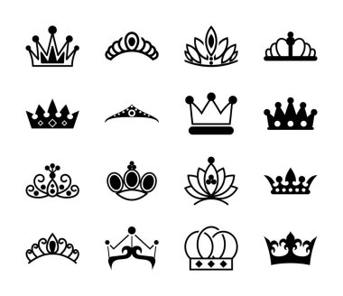 Crown Symbols Elements Set  clipart