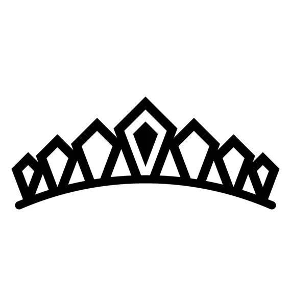 Couronne Princesse Précieux Symbole Couronne — Image vectorielle