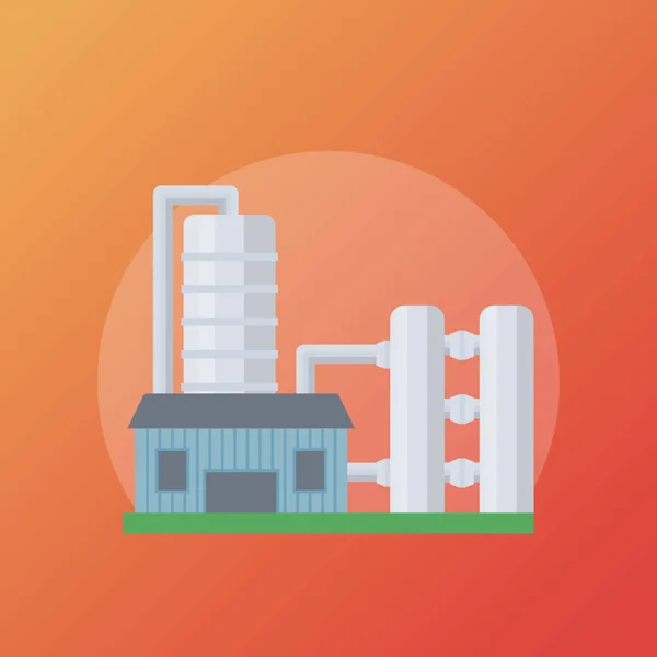 Icono Plano Refinería Petróleo — Vector de stock