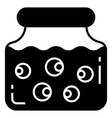 Göz küresi kavanoz katı simgesi tasarım 