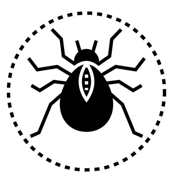 Spider Glyph Icon Design — Stock Vector