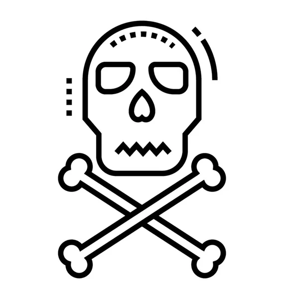 Projeto Ícone Linha Jolly Roger — Vetor de Stock