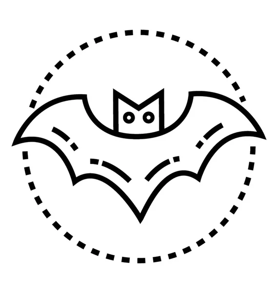 Vampire Bat Halloween Element Line Icon — Stock Vector