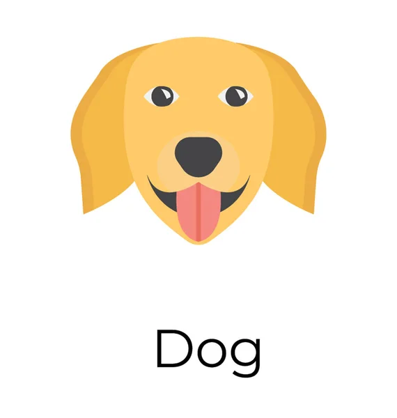 Hund Sällskapsdjur Djur Platt Vektor Symbol — Stock vektor