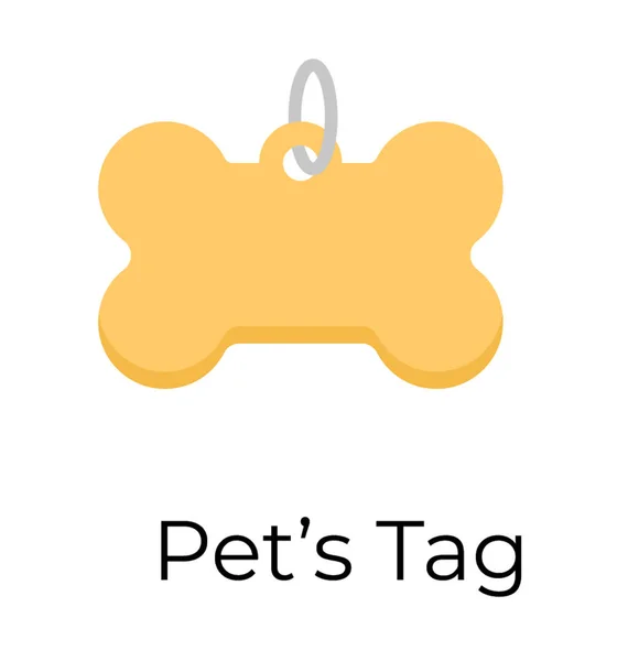 Pets Tag Flat Vector Icon — Stock Vector