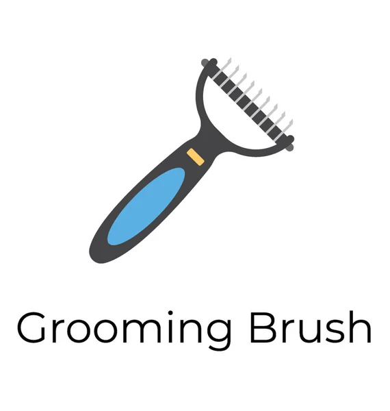 Grooming Brush Flat Vector Icon — Stock Vector