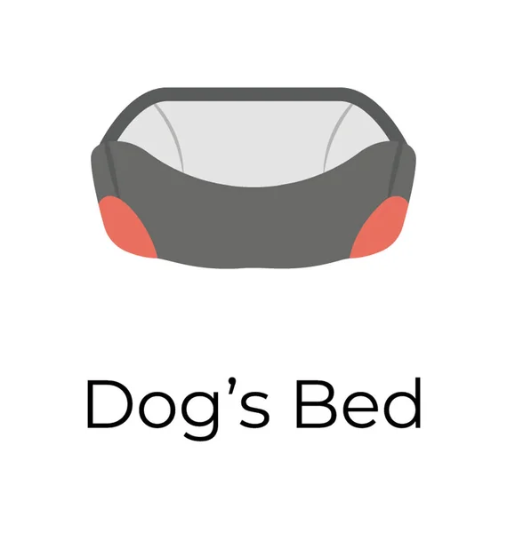 Flat Vector Icon Dog Bed — Stock Vector