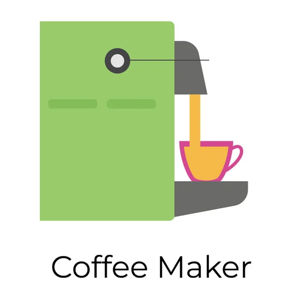 Düz Kahve Makinesi Simge Vektör — Stok Vektör