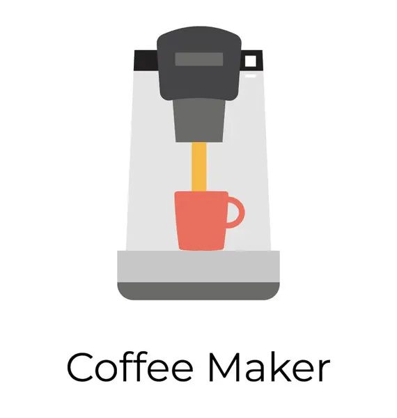 Düz Kahve Makinesi Simgesini Kahve Çırpıcı Vektör — Stok Vektör