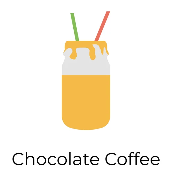 Chocolade Koffie Pictogram Platte Vector — Stockvector