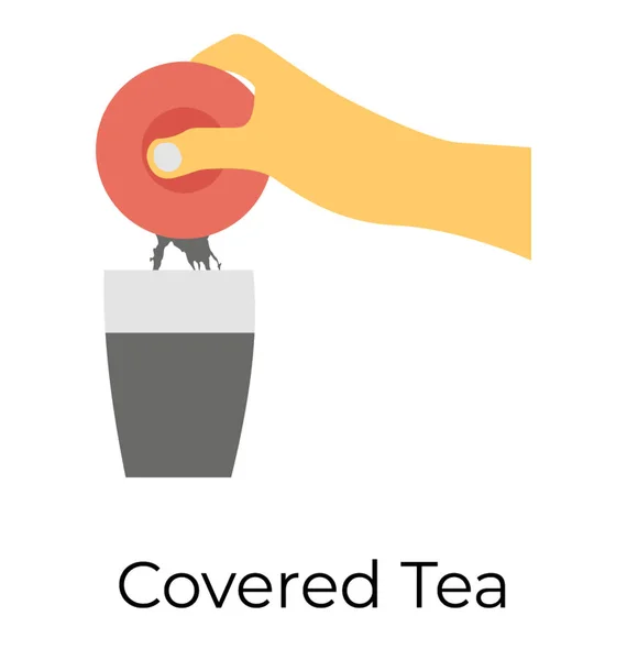 Καλύπτονται Τσάι Εικονίδιο Επίπεδη Διάνυσμα — Διανυσματικό Αρχείο
