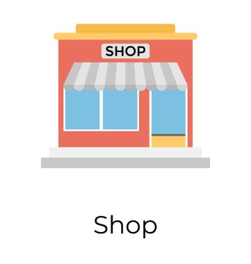 Shop düz simgesi