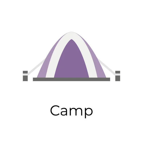 Flat Icon Summer Camp Camping Tent — Stock Vector