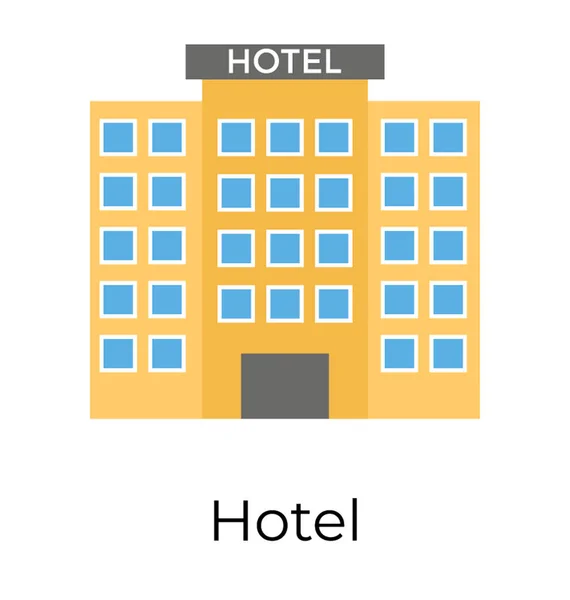 Icono Plano Del Hotel — Archivo Imágenes Vectoriales