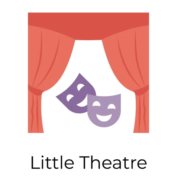 Плоска Ікона Маленького Театру — стоковий вектор