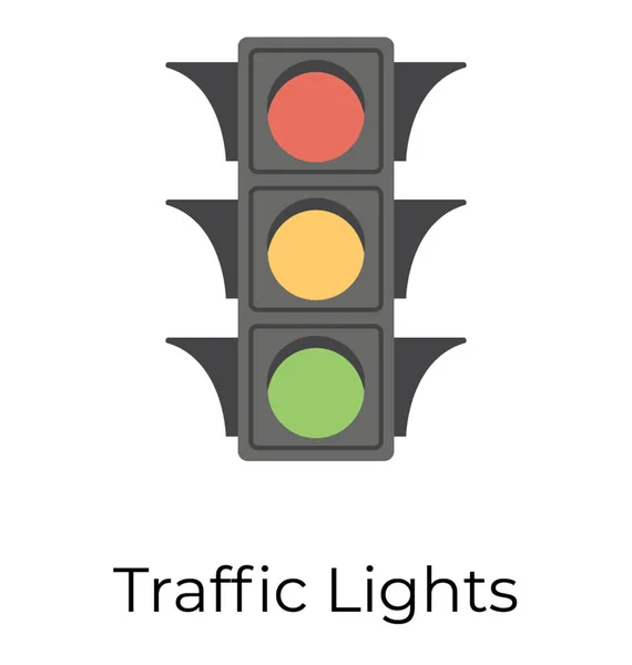 Trafik Işıkları Düz Simgesi — Stok Vektör