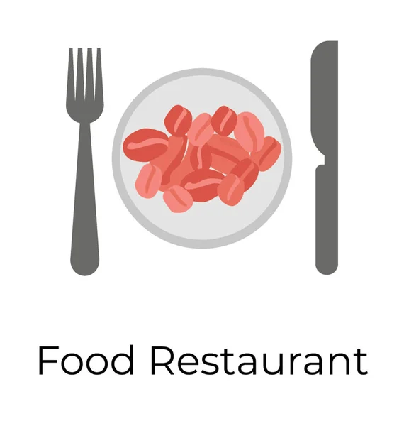 Επίπεδη Εικόνα Της Εστιατόριο Τροφίμων — Διανυσματικό Αρχείο
