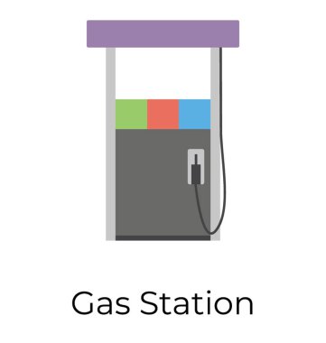 Benzin istasyonunun düz simgesi