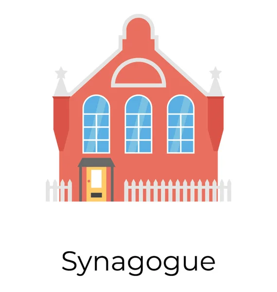 Flat Icon Synagogue — Stock Vector