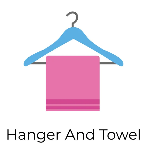 Platte Icoon Van Hanger Handdoek Handdoek Staan — Stockvector