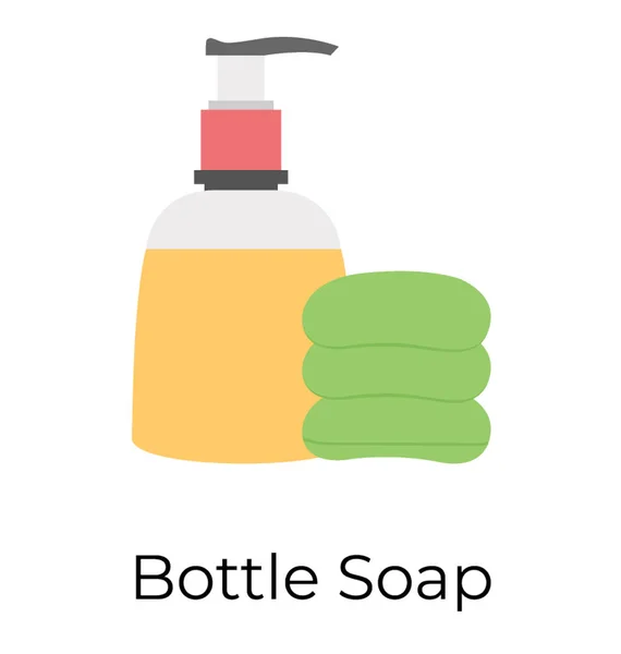 Bottle Soap Flat Vector Icon — Stock Vector