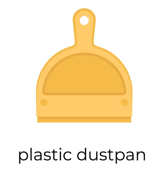 Ícone Vetor Plano Dustpan — Vetor de Stock