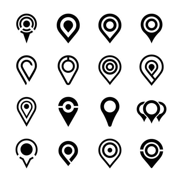 Locatie Symbolen Icons Set — Stockvector