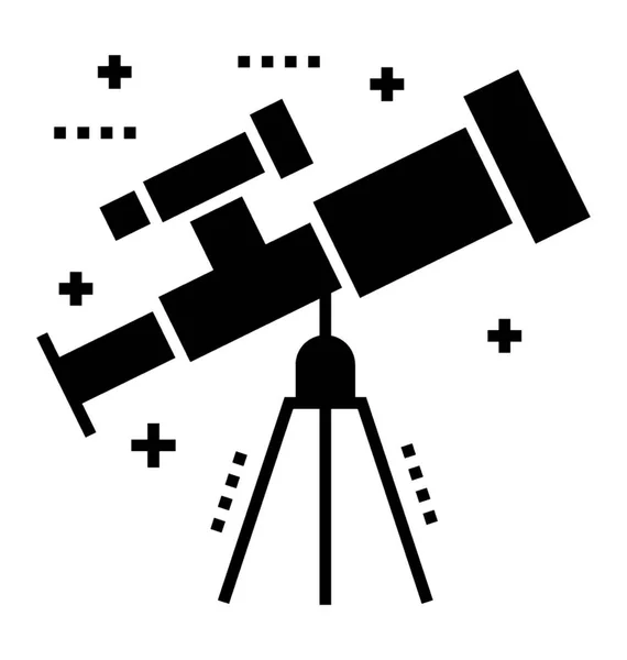 Glyphe Icône Télescope Optique — Image vectorielle