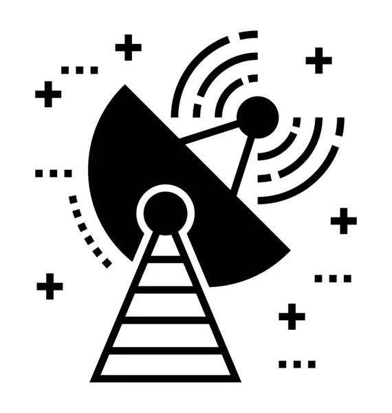 Glyph Pictogram Van Satelliet — Stockvector