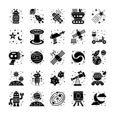 Uzay ve Galaxy Icons Set