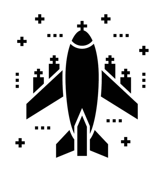 Icono Sólido Del Cohete Espacial — Archivo Imágenes Vectoriales