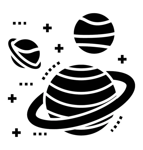 Icono Glifo Del Sistema Planetario — Archivo Imágenes Vectoriales