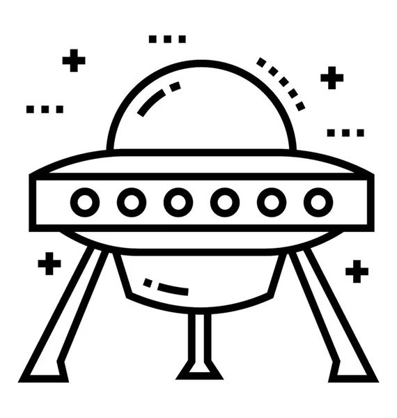 Line Icon Spaceship — Stock Vector